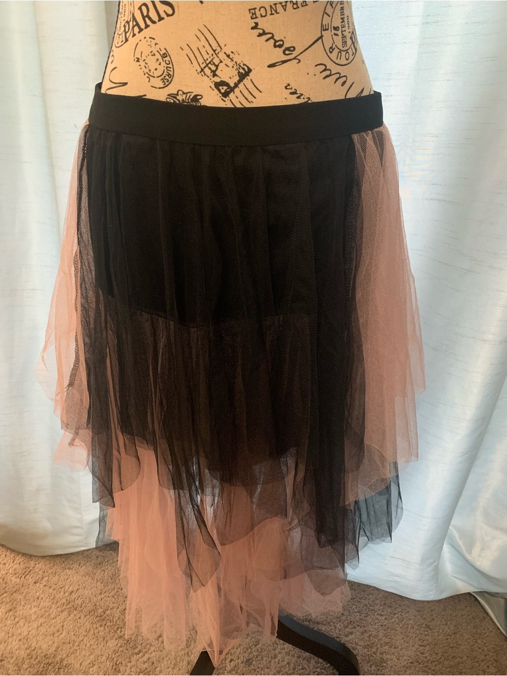 Layered Blush Pink Tulle Midi Skirt